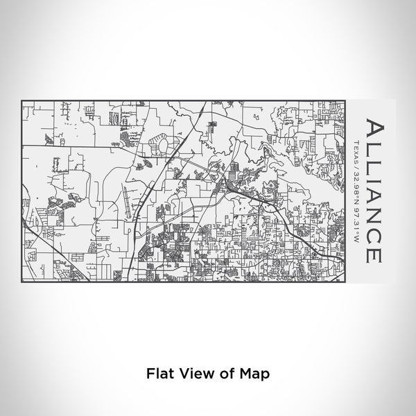 Rendered View of Alliance Texas Map Engraving on 17oz Stainless Steel Insulated Cola Bottle in White