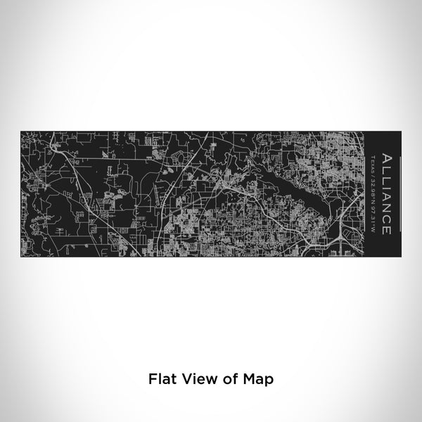 Rendered View of Alliance Texas Map Engraving on 10oz Stainless Steel Insulated Cup with Sliding Lid in Black