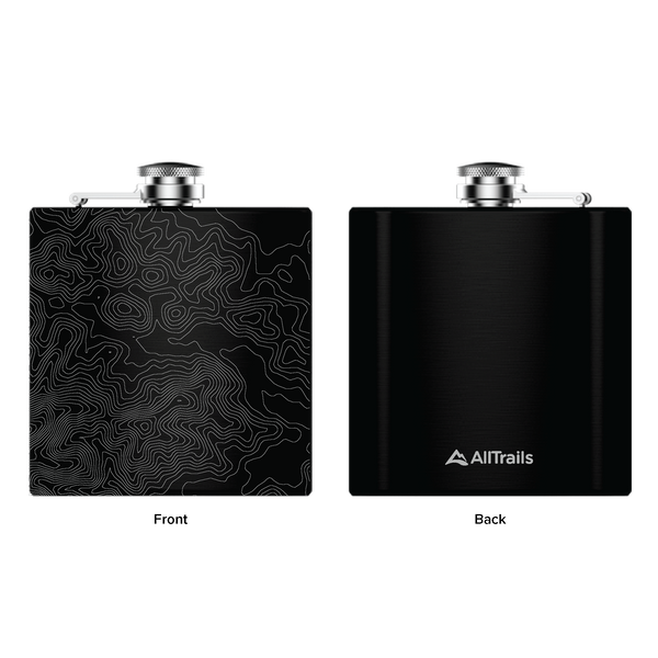 All Trails Stainless Steel Map Engraved Flask