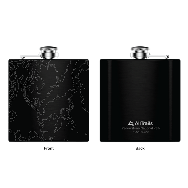 All Trails Stainless Steel Map Engraved Flask