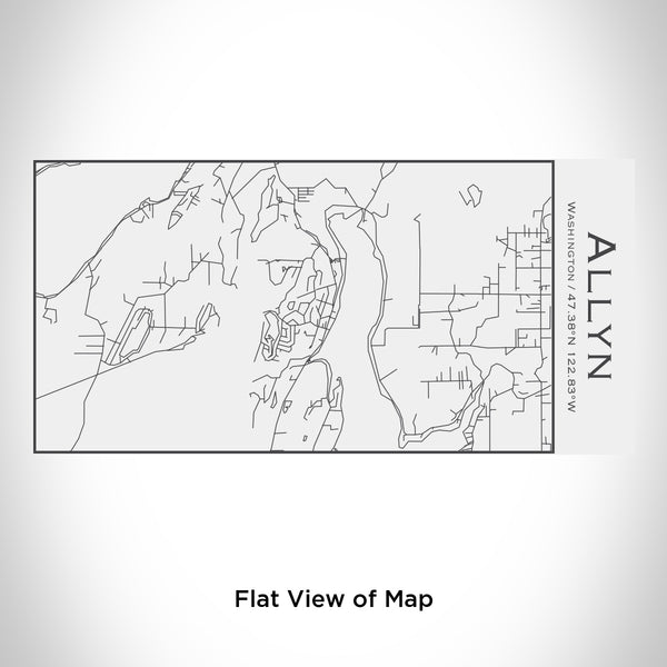 Rendered View of Allyn Washington Map Engraving on 17oz Stainless Steel Insulated Cola Bottle in White