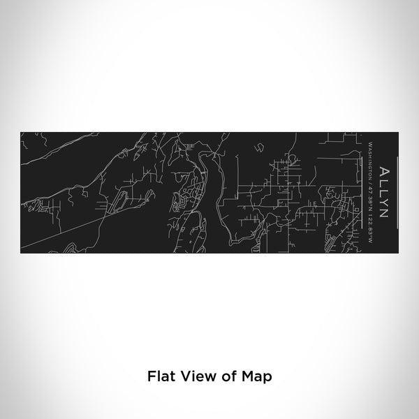 Rendered View of Allyn Washington Map Engraving on 10oz Stainless Steel Insulated Cup with Sliding Lid in Black