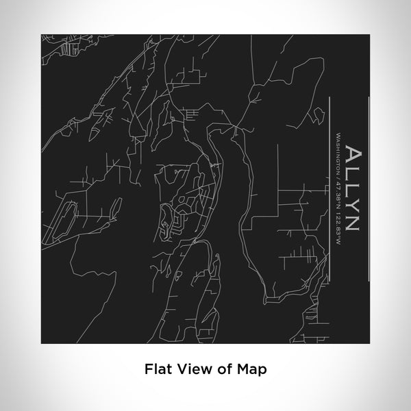 Rendered View of Allyn Washington Map Engraving on 17oz Stainless Steel Insulated Tumbler in Black