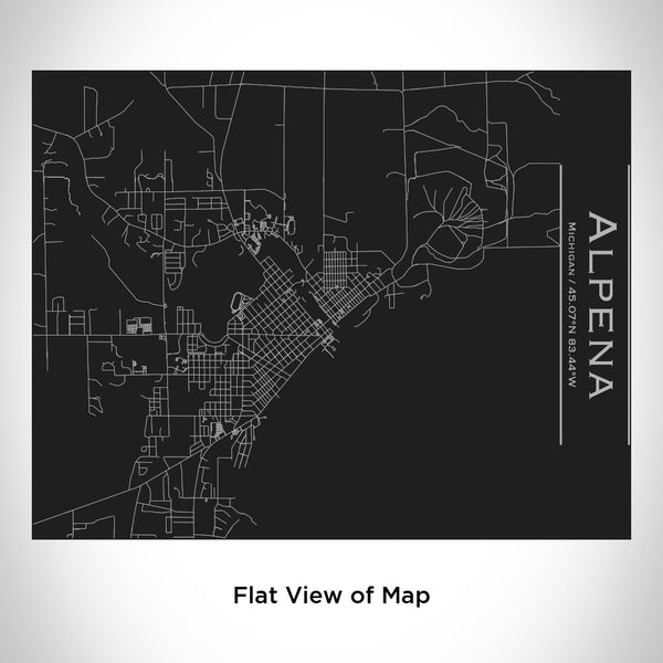 Alpena - Michigan Map Bottle with Bamboo Top in Matte Black