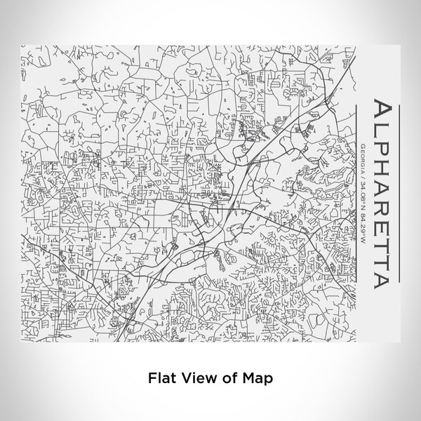 Rendered View of Alpharetta Georgia Map Engraving on 20oz Stainless Steel Insulated Bottle with Bamboo Top in White