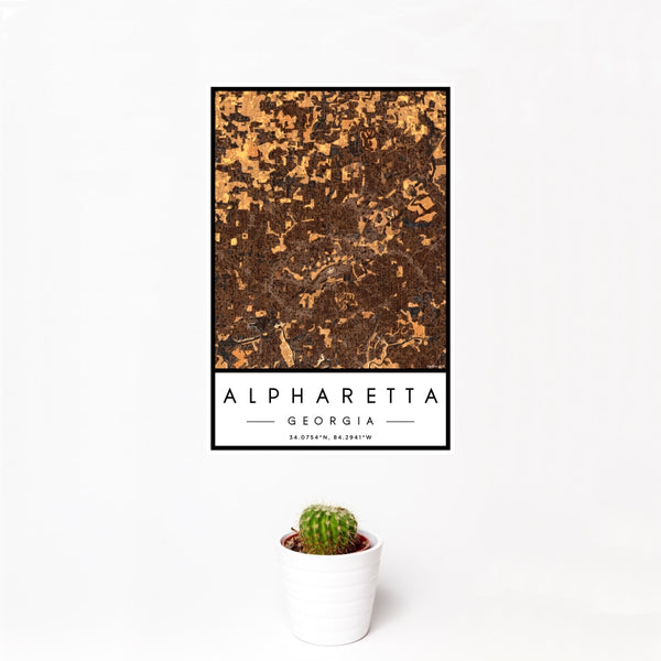 Alpharetta - Georgia Map Print in Ember