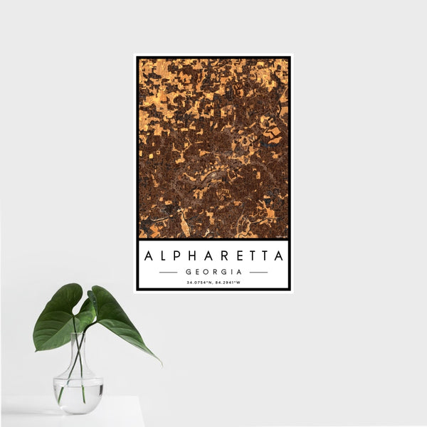 Alpharetta - Georgia Map Print in Ember