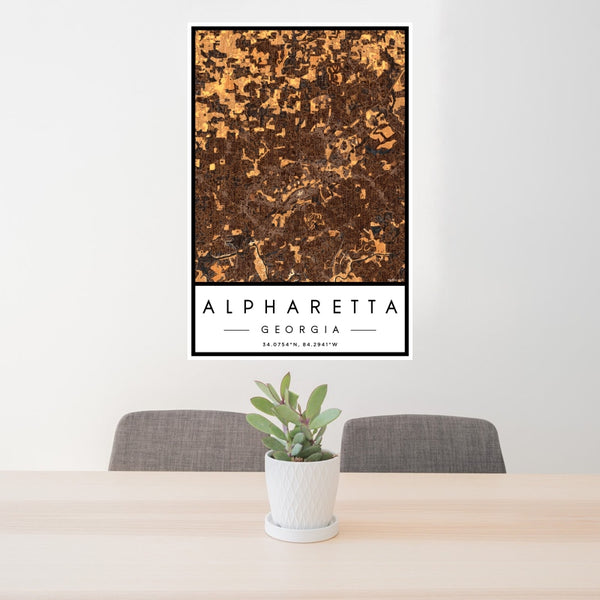 Alpharetta - Georgia Map Print in Ember
