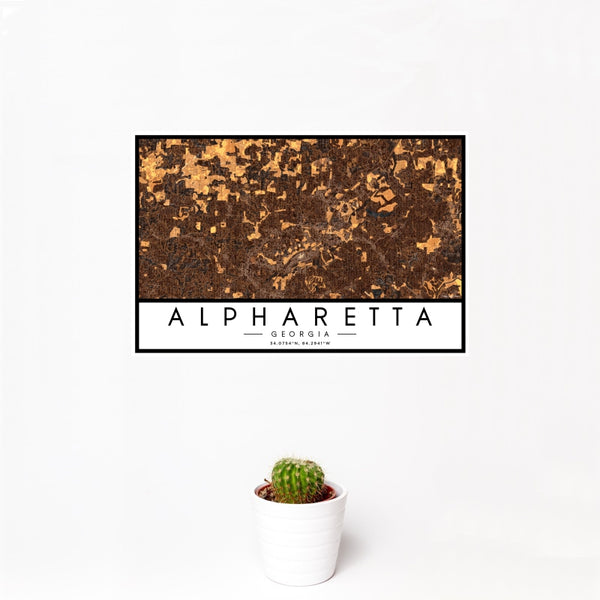 Alpharetta - Georgia Map Print in Ember