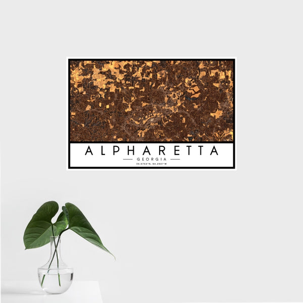 Alpharetta - Georgia Map Print in Ember