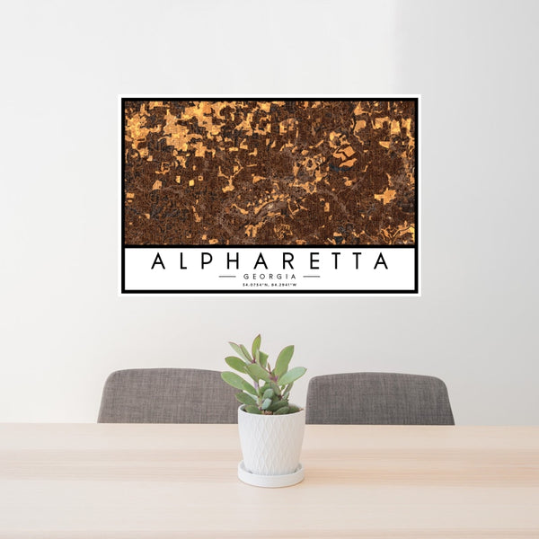 Alpharetta - Georgia Map Print in Ember