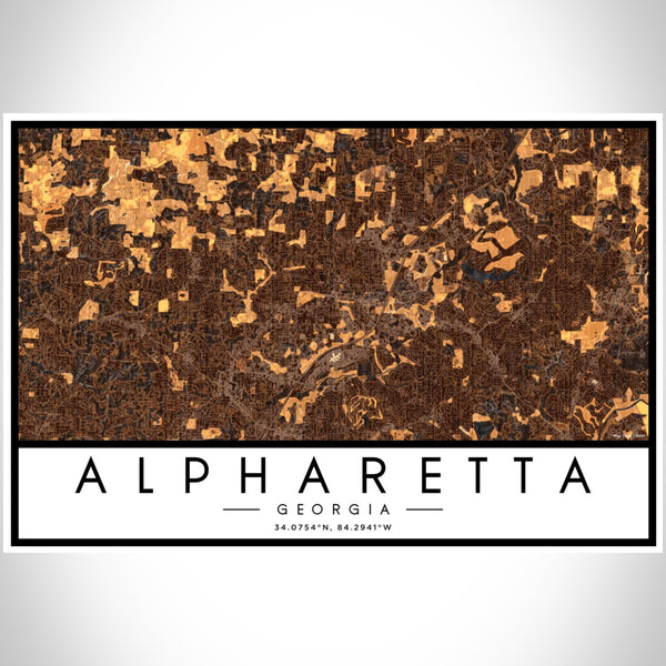 Alpharetta - Georgia Map Print in Ember