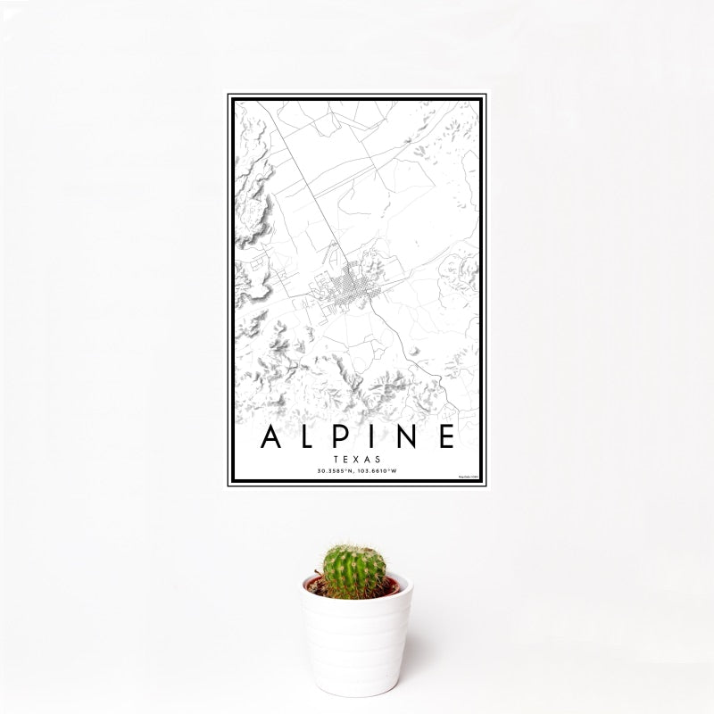 Alpine - Texas Classic Map Print