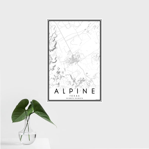 Alpine - Texas Classic Map Print