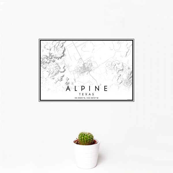 Alpine - Texas Classic Map Print