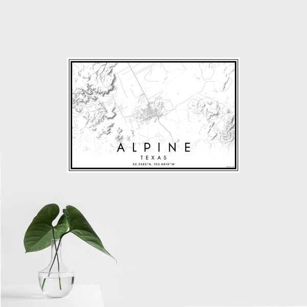 Alpine - Texas Classic Map Print