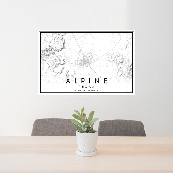 Alpine - Texas Classic Map Print
