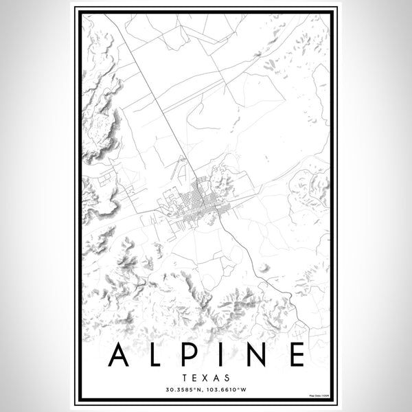 Alpine - Texas Classic Map Print