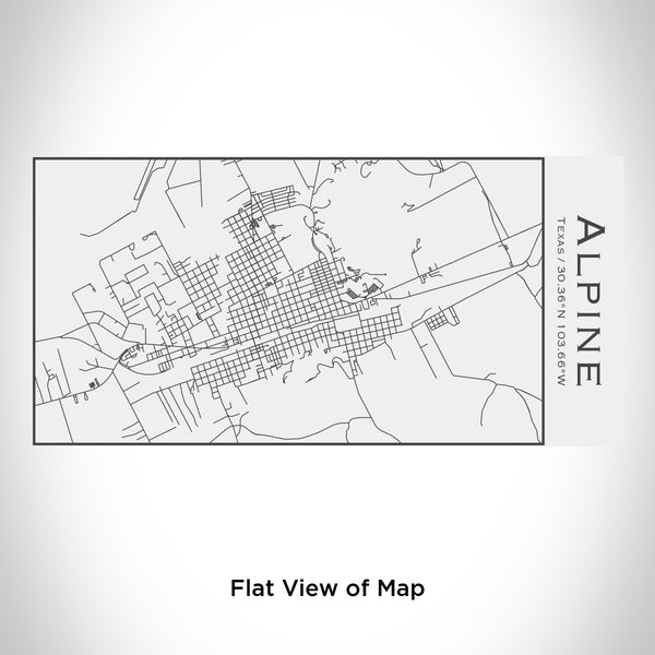 Rendered View of Alpine Texas Map Engraving on 17oz Stainless Steel Insulated Cola Bottle in White