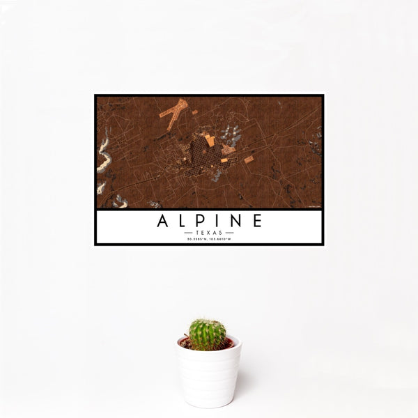 Alpine - Texas Map Print in Ember