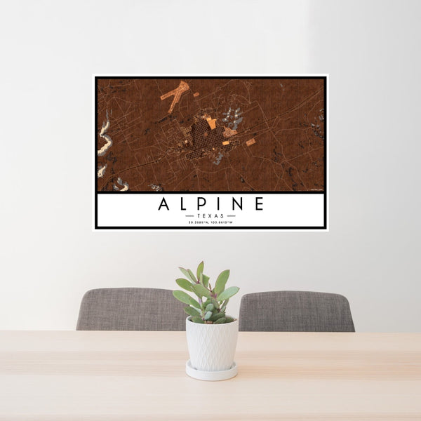 Alpine - Texas Map Print in Ember