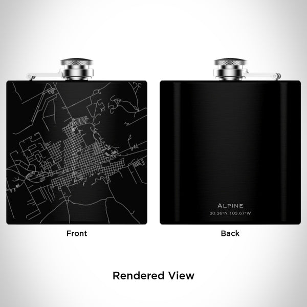 Alpine - Texas Map Hip Flask in Matte Black