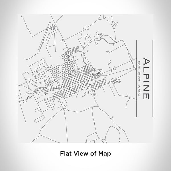 Rendered View of Alpine Texas Map Engraving on 17oz Stainless Steel Insulated Tumbler in White
