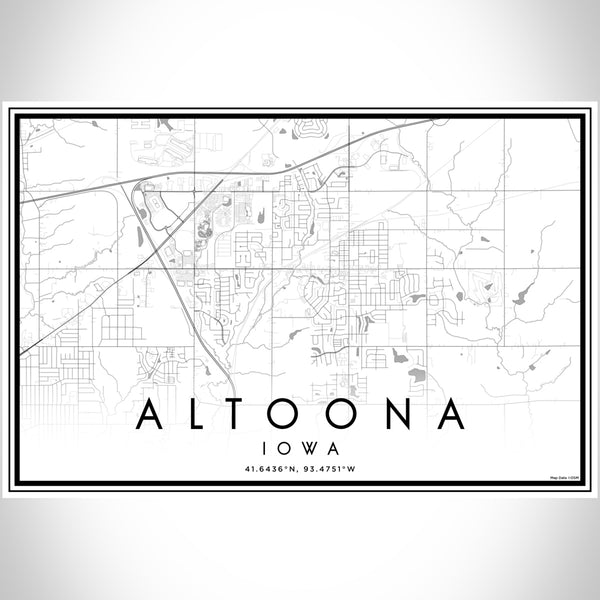Altoona Iowa Map Print Landscape Orientation in Classic Style With Shaded Background
