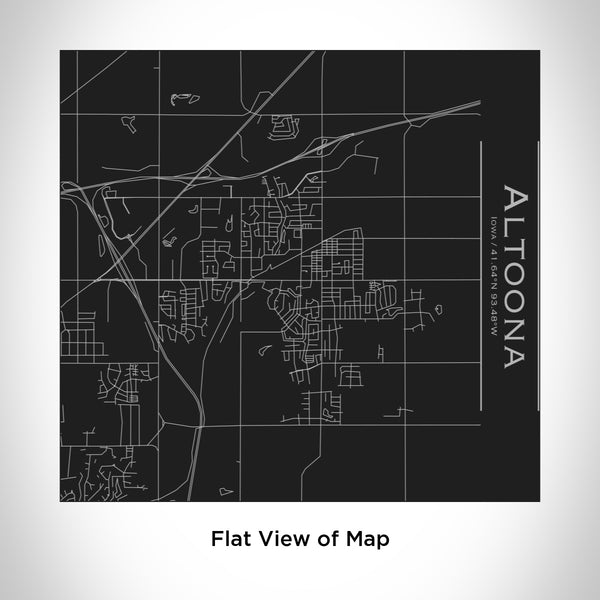 Rendered View of Altoona Iowa Map Engraving on 17oz Stainless Steel Insulated Tumbler in Black