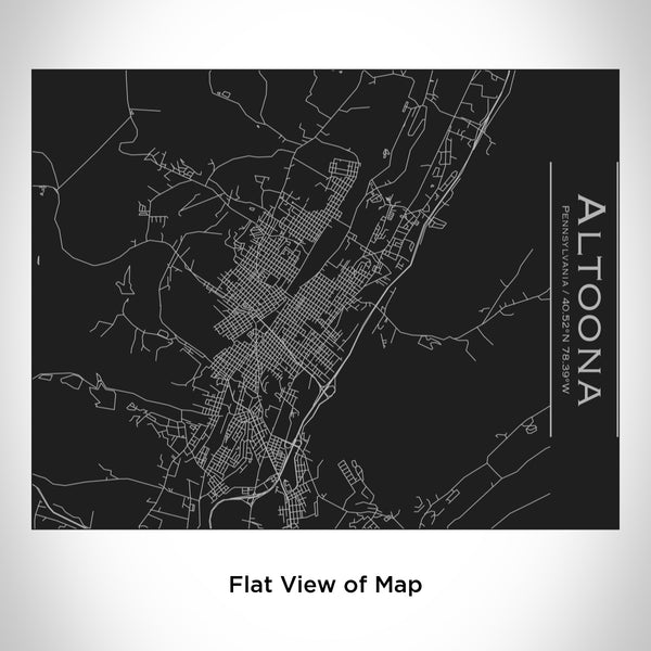 Rendered View of Altoona Pennsylvania Map Engraving on 20oz Stainless Steel Insulated Bottle with Bamboo Top in Black