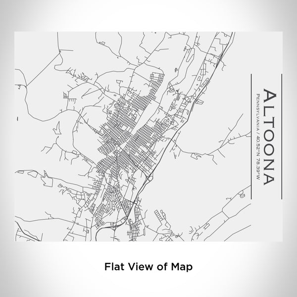 Rendered View of Altoona Pennsylvania Map Engraving on 20oz Stainless Steel Insulated Bottle with Bamboo Top in White