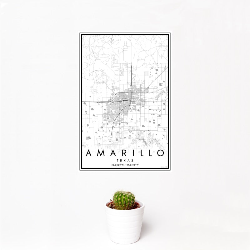Amarillo - Texas Classic Map Print