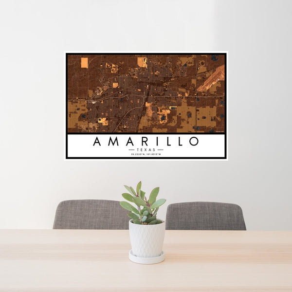 Amarillo - Texas Map Print in Ember