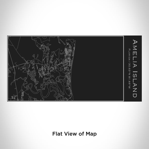 Rendered View of Amelia Island Florida Map Engraving on 17oz Stainless Steel Insulated Cola Bottle in Black
