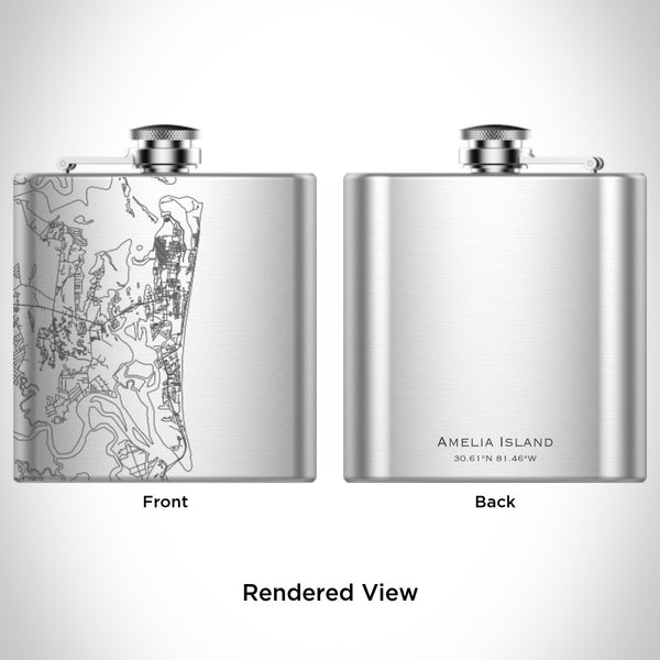 Rendered View of Amelia Island Florida Map Engraving on undefined