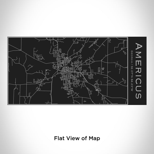 Rendered View of Americus Georgia Map Engraving on 17oz Stainless Steel Insulated Cola Bottle in Black