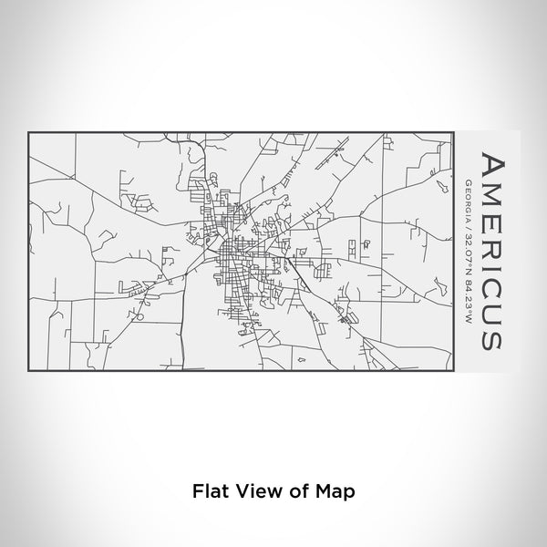 Rendered View of Americus Georgia Map Engraving on 17oz Stainless Steel Insulated Cola Bottle in White