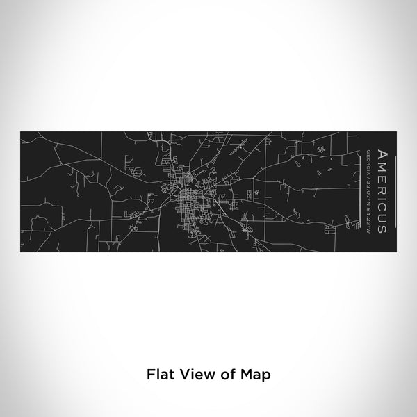 Rendered View of Americus Georgia Map Engraving on 10oz Stainless Steel Insulated Cup with Sliding Lid in Black