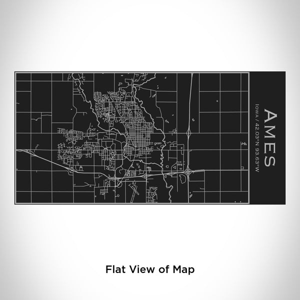 Ames - Iowa Map Insulated Bottle in Matte Black