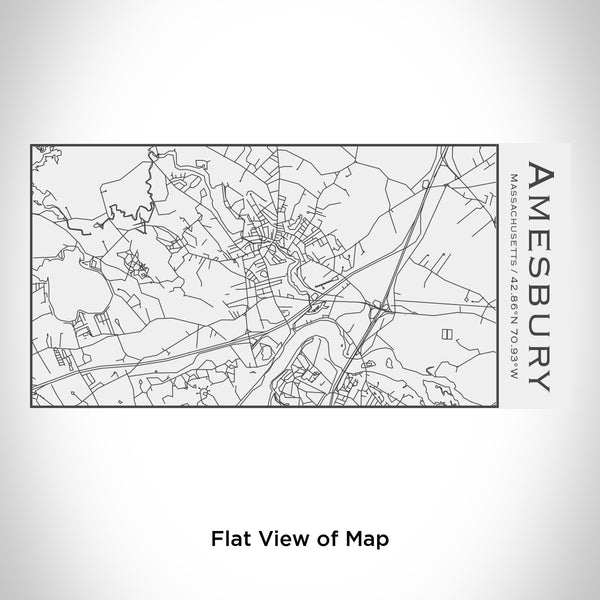Rendered View of Amesbury Massachusetts Map Engraving on 17oz Stainless Steel Insulated Cola Bottle in White