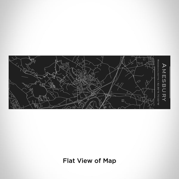 Rendered View of Amesbury Massachusetts Map Engraving on 10oz Stainless Steel Insulated Cup with Sliding Lid in Black