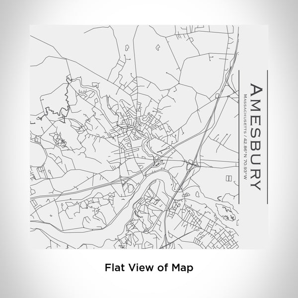 Rendered View of Amesbury Massachusetts Map Engraving on 17oz Stainless Steel Insulated Tumbler in White