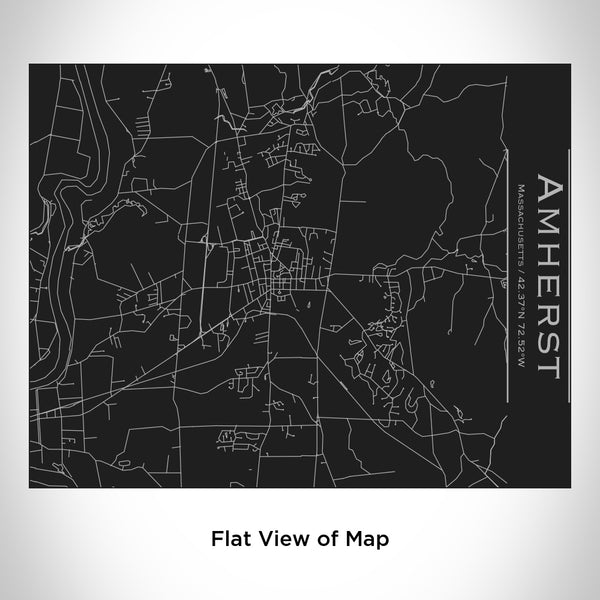 Amherst - Massachusetts Map Bottle with Bamboo Top in Matte Black