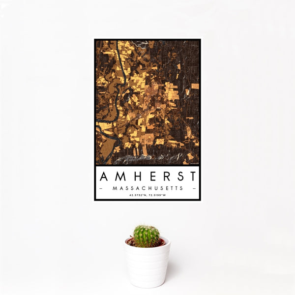 Amherst - Massachusetts Map Print in Ember
