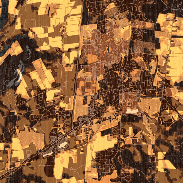 Amherst - Massachusetts Map Print in Ember