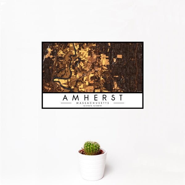 Amherst - Massachusetts Map Print in Ember