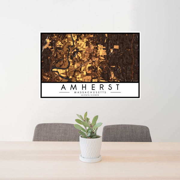 Amherst - Massachusetts Map Print in Ember