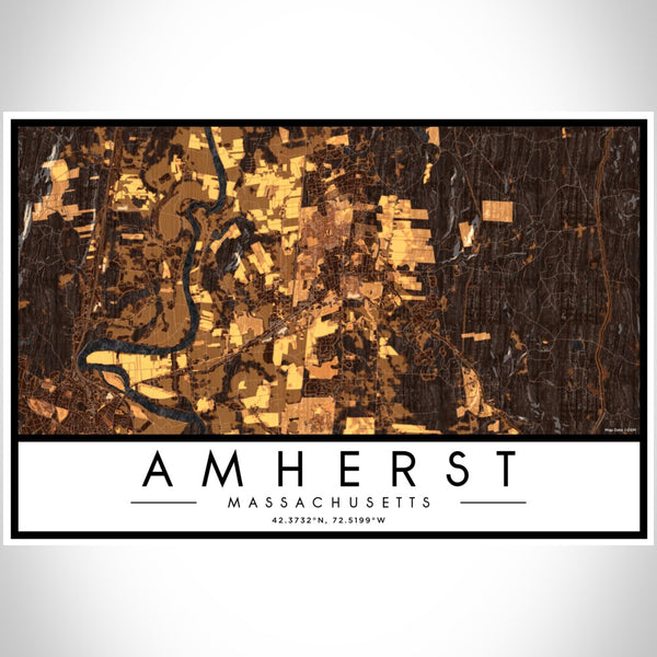 Amherst - Massachusetts Map Print in Ember
