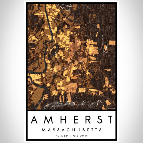 Amherst - Massachusetts Map Print in Ember