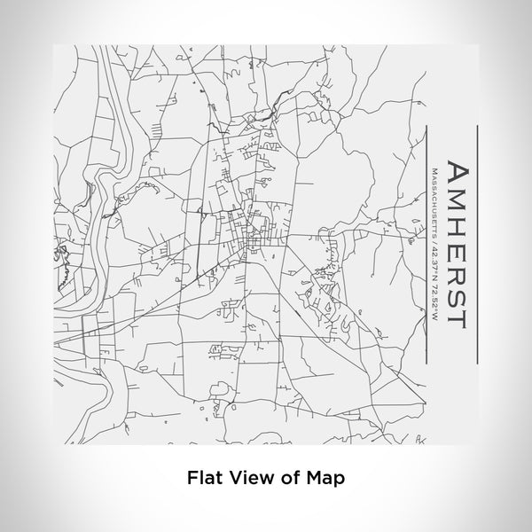 Rendered View of Amherst Massachusetts Map Engraving on 17oz Stainless Steel Insulated Tumbler in White